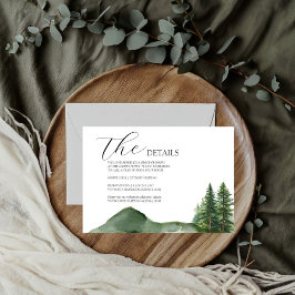 Rustic Woodland Mountain Forest Wedding details RSVP Kaartje