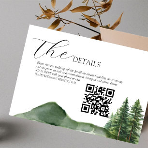 Rustic Woodland Mountain Forest Wedding details RSVP Kaartje