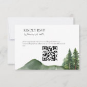 Rustic Woodland Mountain Forest Wedding details RSVP Kaartje (Voorkant)
