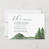 Rustic Woodland Mountain Forest Wedding details RSVP Kaartje (Voorkant)