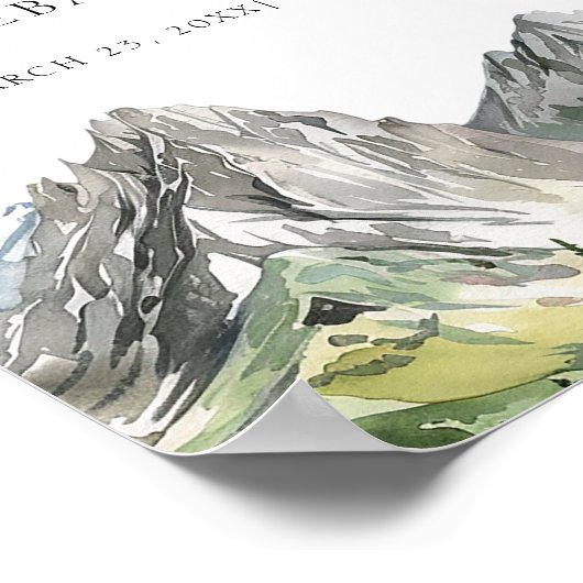 Rustic Woodland Mountain Forest Wedding welkom Poster (Hoek)