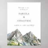 Rustic Woodland Mountain Forest Wedding welkom Poster (Voorkant)