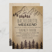 Rustic Woodland Mountain vrijgezellenweekend Kaart (Voorkant / Achterkant)