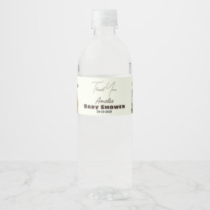 Rustic Woodland Mushroom Baby shower Dank u Waterfles Etiket