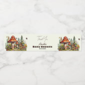 Rustic Woodland Mushroom Baby shower Dank u Waterfles Etiket (Enkel label)