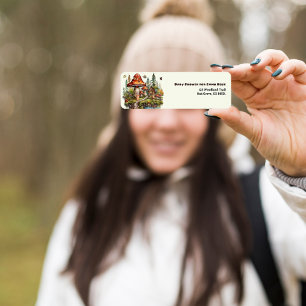 Rustic Woodland Mushroom Baby shower Herfst Label
