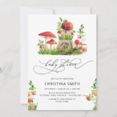 Rustic Woodland Mushroom Baby shower Uitnodiging (Voorkant)