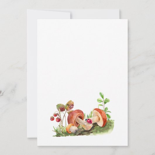 Rustic Woodland Mushroom Baby shower Uitnodiging (Achterkant)