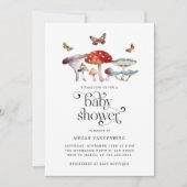 Rustic Woodland Mushroom Baby shower Uitnodiging (Voorkant)