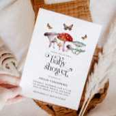 Rustic Woodland Mushroom Baby shower Uitnodiging