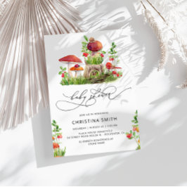 Rustic Woodland Mushroom Baby shower Uitnodiging