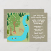 Rustic Woodland Natuur Birthday Party Kaart (Voorkant / Achterkant)