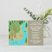 Rustic Woodland Natuur Birthday Party Kaart (Staand voorkant)