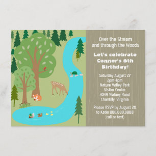 Rustic Woodland Natuur Birthday Party Kaart
