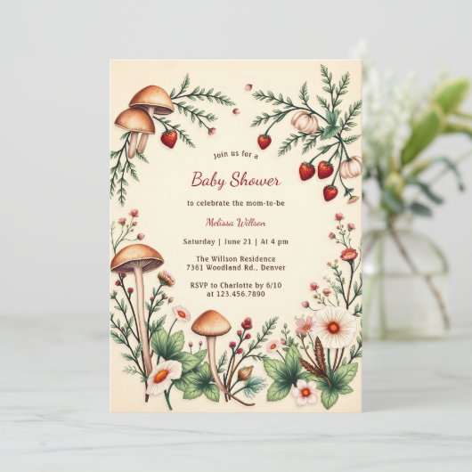 Rustic Woodland Natuur Boho Baby shower Kaart (Staand voorkant)
