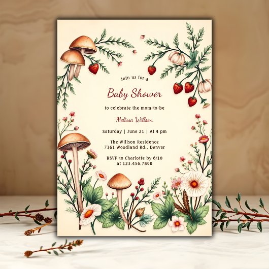 Rustic Woodland Natuur Boho Baby shower Kaart