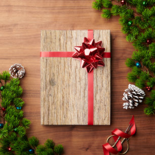 Rustic Woodland Natuur kersthout Cadeaupapier