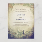 Rustic Woodland Navy Save the Date Briefkaarten (Voorkant)