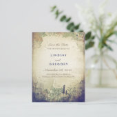 Rustic Woodland Navy Save the Date Briefkaarten (Staand voorkant)