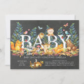 Rustic Woodland Neutral Baby shower Invitation Kaart (Voorkant)