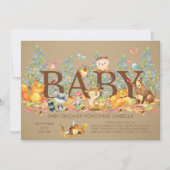 Rustic Woodland Neutral Baby shower Invitation Kaart (Voorkant)