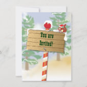 Rustic Woodland North Pole Signs Holiday Kaart (Achterkant)