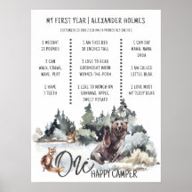 Rustic Woodland One Happy Camper Milestone Board