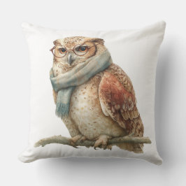 Rustic Woodland Owl Christmas Throw Pillow Kussen