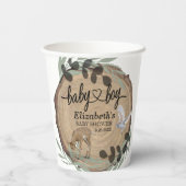 Rustic Woodland Paper Cups Papieren Bekers (Achterkant)