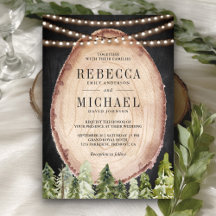 Rustic Woodland Pine Forest Wood Slice Wedding