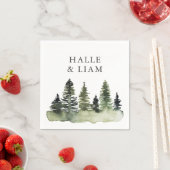 Rustic Woodland Pine Tree Wedding Napkins Servet (Insitu)