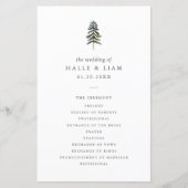 Rustic Woodland Pine Tree Wedding Programme (Voorkant)