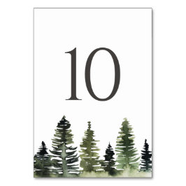 Rustic Woodland Pine Tree Wedding Table Number Kaart