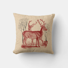 Rustic Woodland Red Deer Pillow Kussen