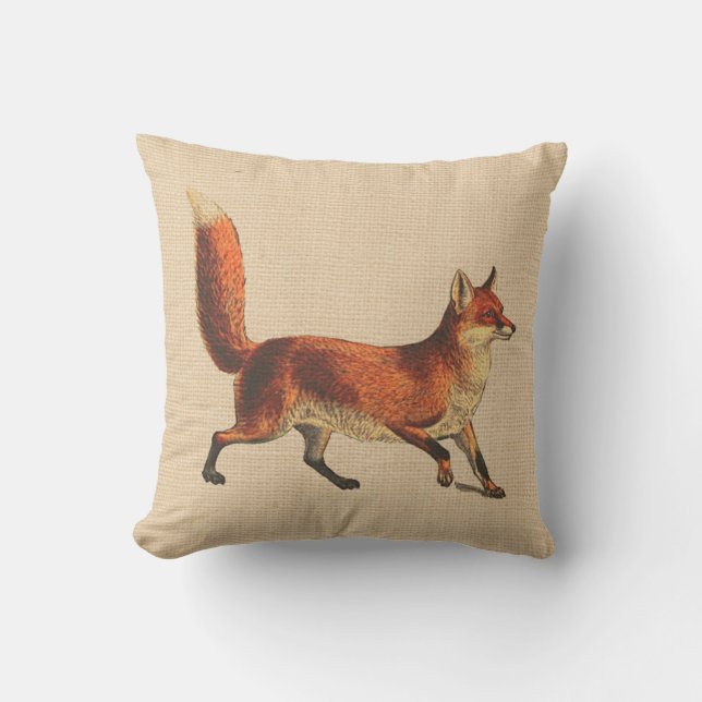 Rustic Woodland Red Fox Pillow Kussen (Voorkant)