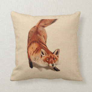 Rustic Woodland Red Fox Pillow Kussen