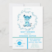 Rustic Woodland Rhino Boy Baby shower Kaart (Voorkant)