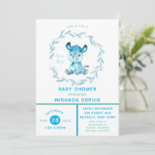 Rustic Woodland Rhino Boy Baby shower Kaart (Staand voorkant)