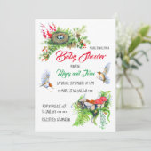 Rustic Woodland Robin Birds met nestBaby shower Kaart (Staand voorkant)