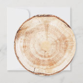 Rustic Woodland Round Wood Slice forest wedding Kaart (Achterkant)