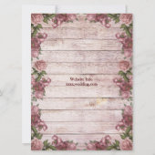 Rustic Woodland Rozen Floral country Wedding Kaart (Achterkant)