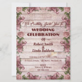 Rustic Woodland Rozen Floral country Wedding Kaart (Voorkant)