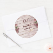 Rustic Woodland Rozen Floral country Wedding Ronde Sticker (Envelop)