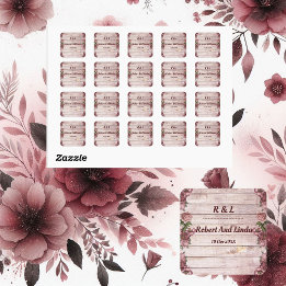 Rustic Woodland Rozen Floral country Wedding Vierkante Sticker