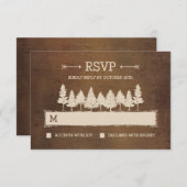 Rustic Woodland RSVP/Wedding Response Cards RSVP Kaartje (Voorkant / Achterkant)