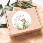 Rustic Woodland Schattige Gevist Baby shower Dank  Ronde Sticker