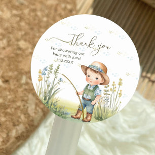 Rustic Woodland Schattige Gevist Baby shower Dank  Ronde Sticker