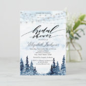 Rustic Woodland, String Lights, Waterverf Trees Kaart (Staand voorkant)