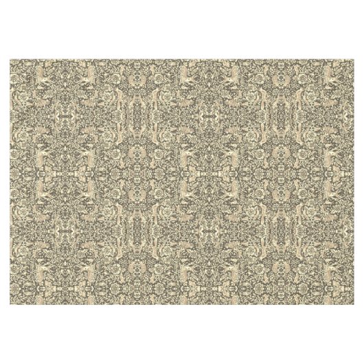 Rustic Woodland Tan & Gray Forest Animal Pattern Tafelkleed (Voorkant (Horizontaal))