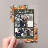 Rustic Woodland Three Foto Kerstvakantie Acryl Uitnodigingen (Insitu (Draagbaar))